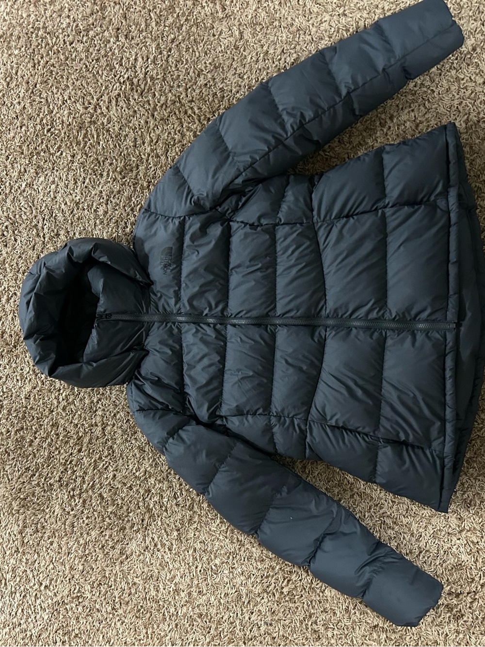 The North Face Women's Dark Gray Hooded Puffer Coat